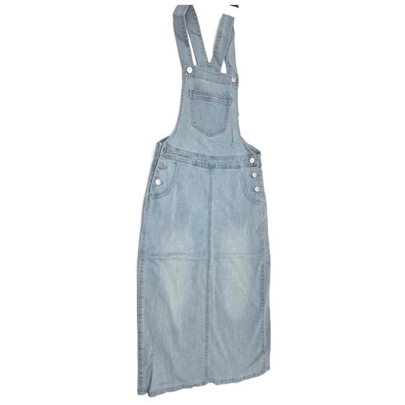 Denim Overall Dress Light Indigo Blue The Esther Women’s Small Boutique Fashion - Picture 1 of 14
